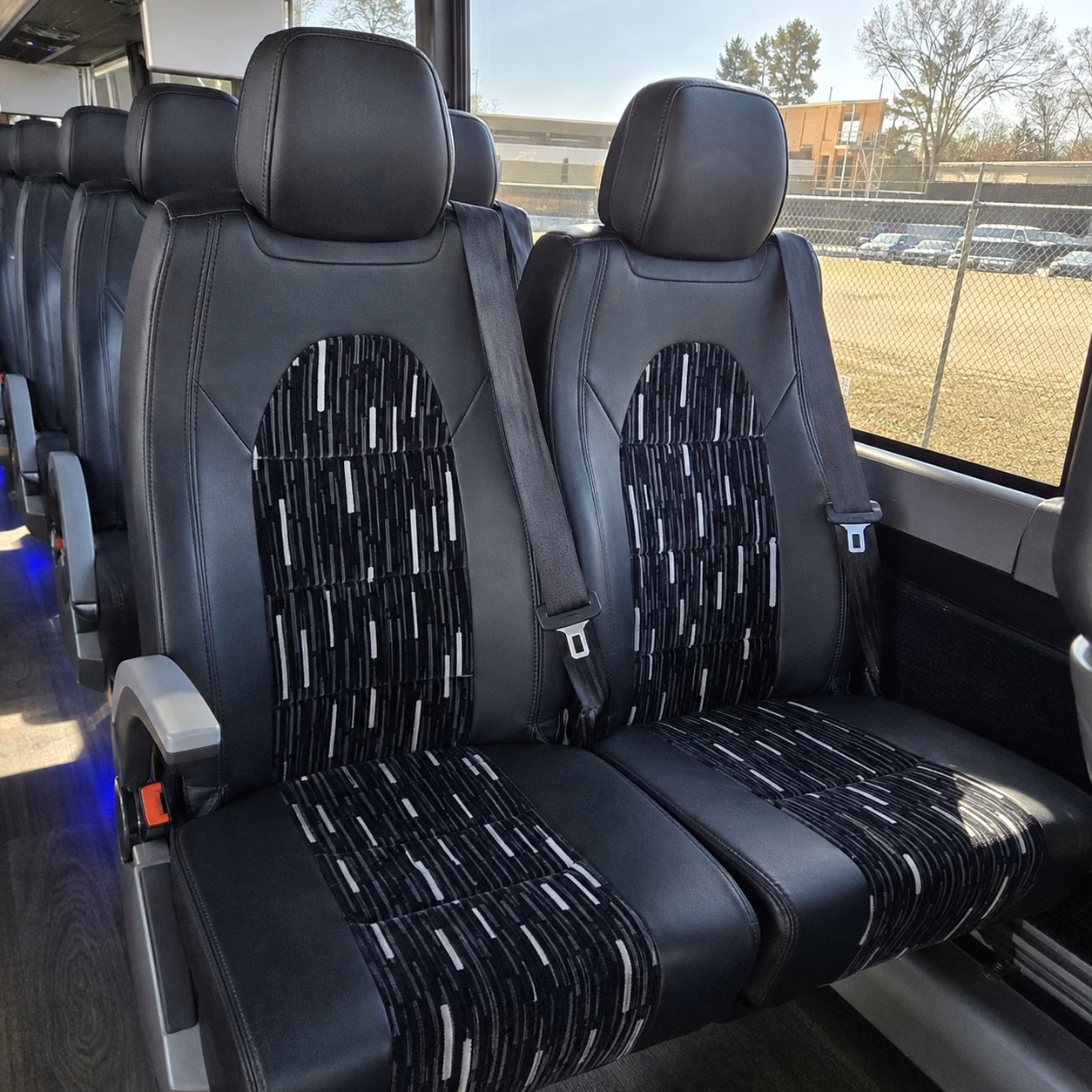 56 passenger charter bus inside